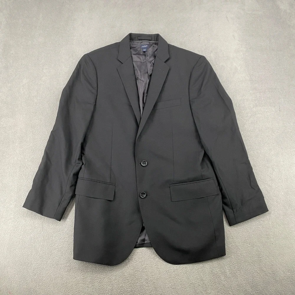 J.Crew Ludlow Jacket Mens 39R Black Italian Wool 2-Button Blazer 21351